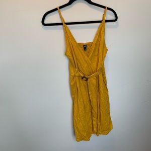 Mustard colors wrap dress